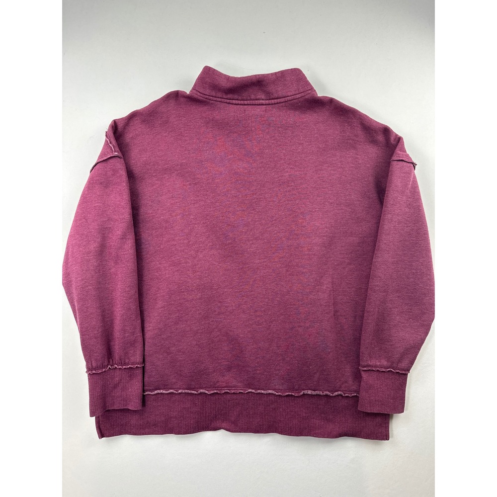 Maurices Womens Pullover Sweatshirt Top L Button Up Funnel Neck Kangaroo Pocket - Picture 2 of 8